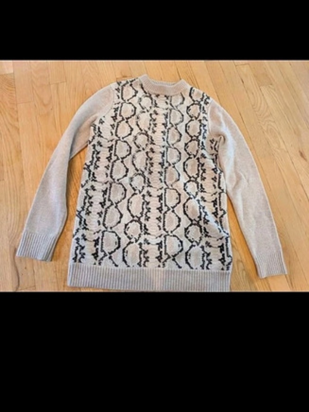 Damir Doma Beige Snake Print Wool Cashmere Sweater
